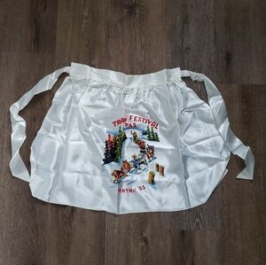 Vintage 1950s 1960s Satin Half Apron Trappers Festival The Pas Manitoba Souvenir